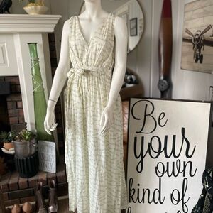 A New Day White and Green Dress